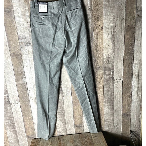 English Laundry Arrogant Gray Pinstripe 100%Virgin Wool Pants NWT - Picture 2 of 7